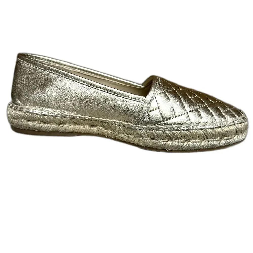 Carolina Herrera CH HC Gold Metallic Leather Espadrille Women EU 36 US 5.5 - 6